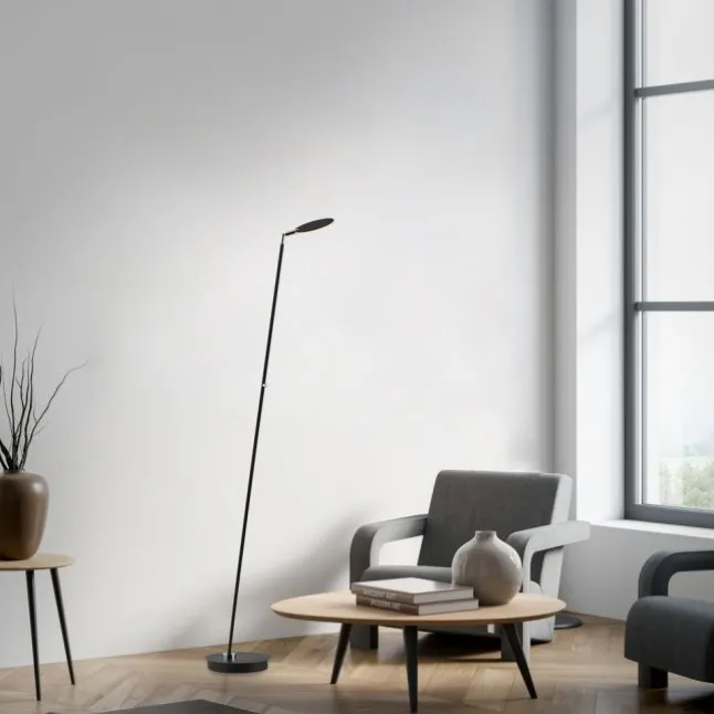LED Stehleuchte AKKU BENTE, schwarz, Akkuleuchte, aufladbar, dimmbar,