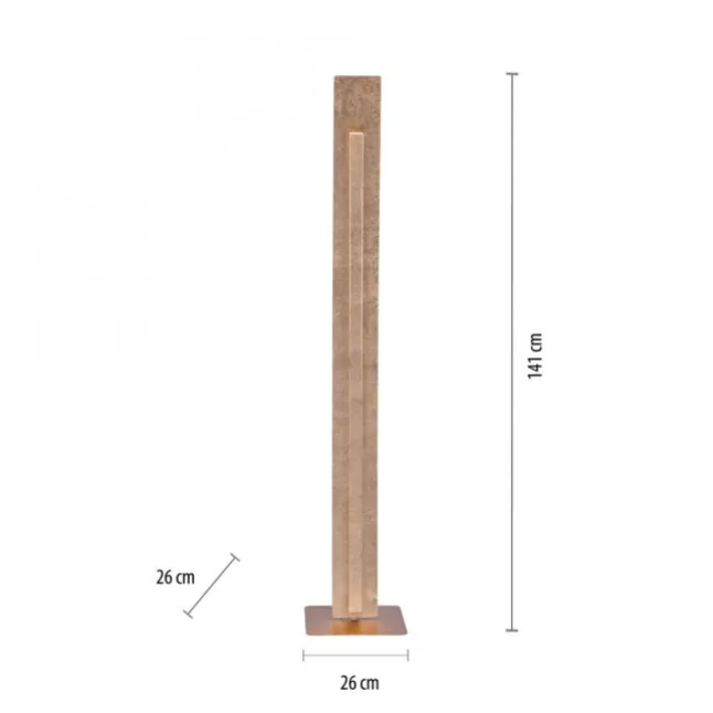 LED-Stehleuchte, Blattgoldoptik, warmweiße Lichtfarbe, blendfrei, modern