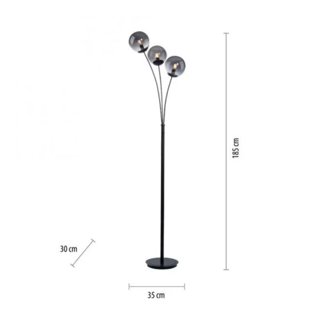 LED Stehleuchte 3 flammig schwarz dekoratives Design Lichtspiel gebogen