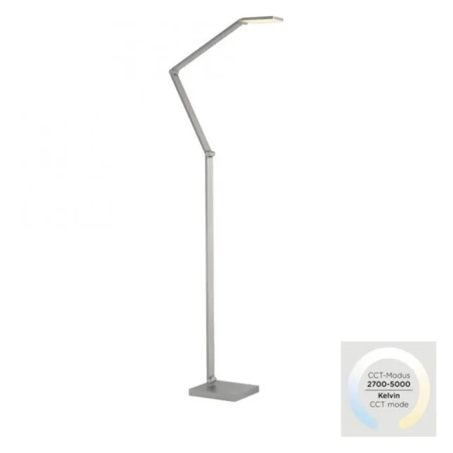 LED Stehleuchte SAMSKY, silber, dimmbar, höhenverstellbar, Farbtemperatursteuerung