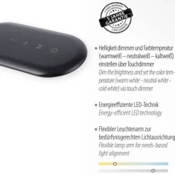LED Stehleuchte, schwarz, CCT, dimmbar, Innenleuchte, IP20