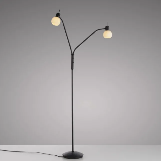 LED Stehleuchte schwarz 2-flammig flexibel verstellbar mit Schalter