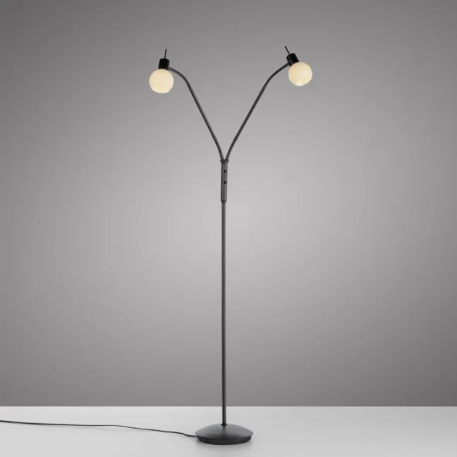LED Stehleuchte schwarz 2-flammig flexibel verstellbar mit Schalter