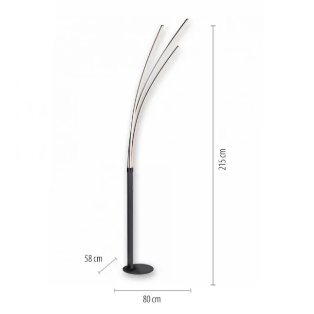 LED-Stehleuchte, schwarz, 3-Flammig, 18 Watt, 2200 Lumen