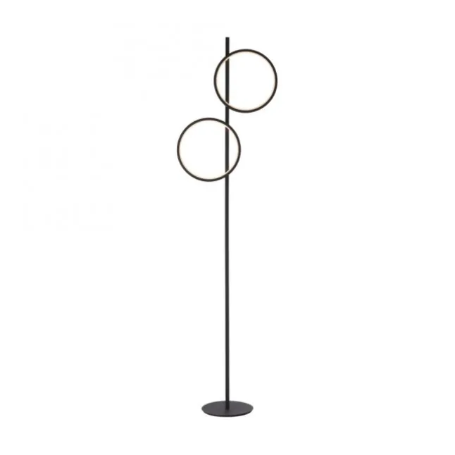 LED Stehleuchte schwarz schlichtes Design Fußschalter warmweiß
