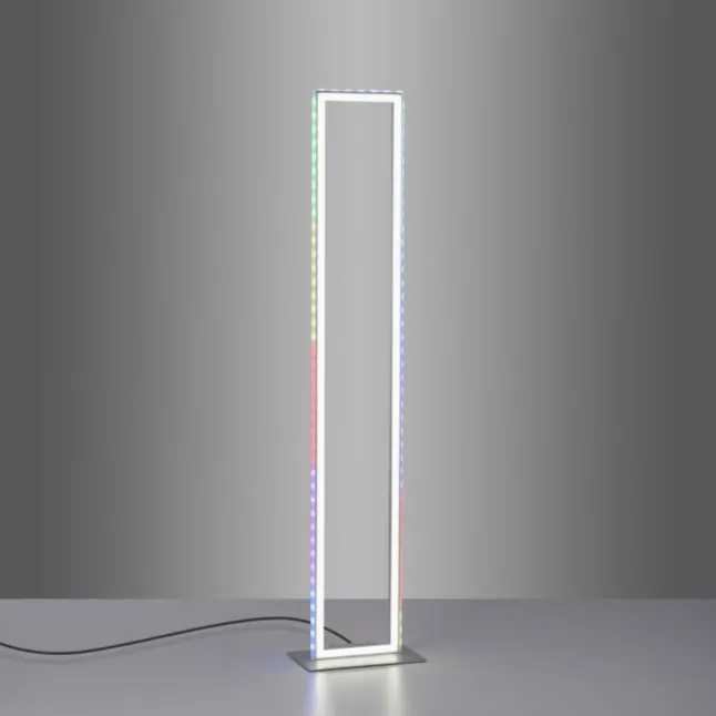 LED Stehleuchte silber farbig Fußschalter dimmbar Sidelight RGB Rainbow