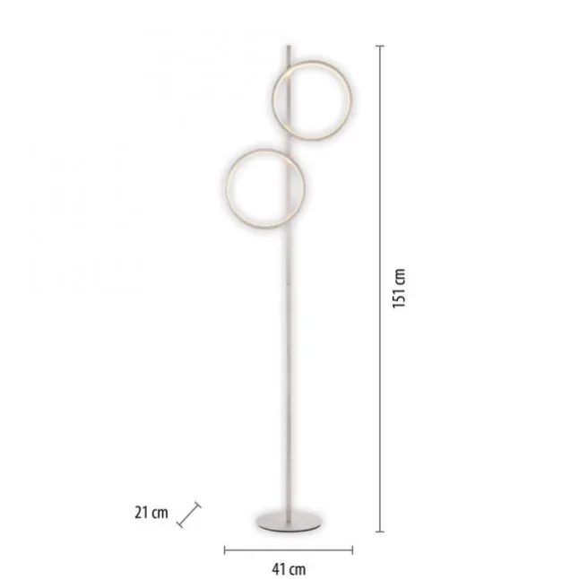 LED Stehleuchte silber schlichtes Design Fußschalter warmweiß
