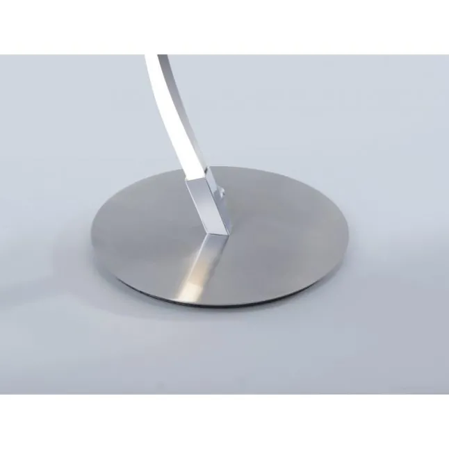 LED Stehleuchte, stahlfarben, geschwungene Form, dimmbar, modern, design