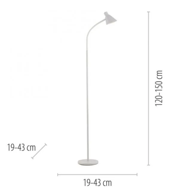 LED Stehleuchte weiß mit Schalter flexible verstellbar Arbeitsplatzleuchte