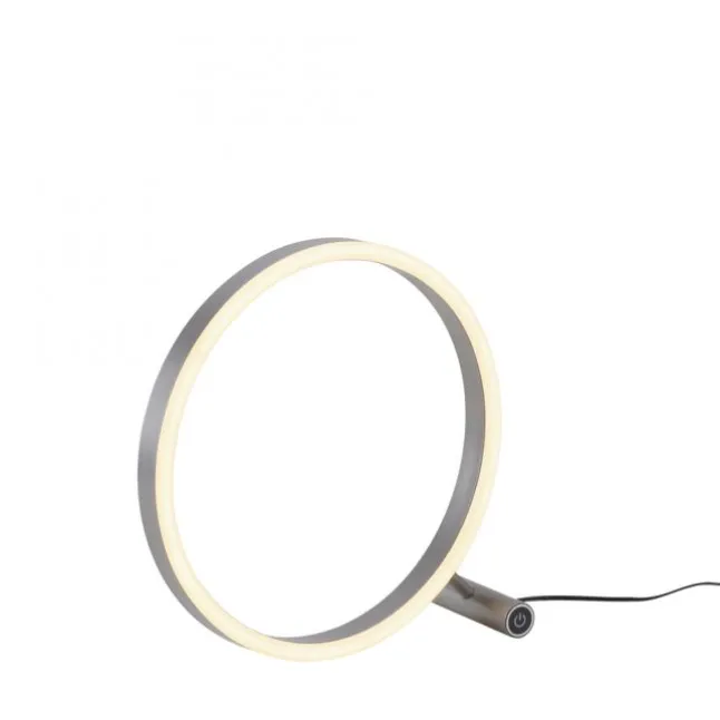 LED Tischlampe aluminium rund Ø30cm Touchdimmer Switchmo warmweiß Licht