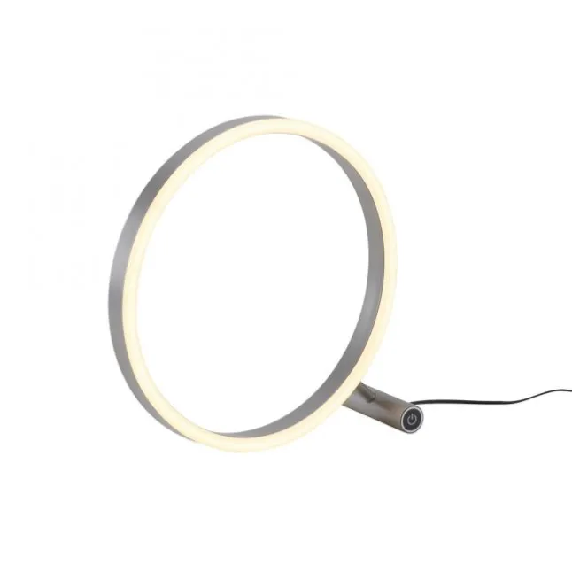 LED Tischlampe aluminium rund Ø30cm Touchdimmer Switchmo warmweiß Licht