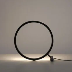 LED Tischlampe messing matt rund Ø30cm Touchdimmer Switchmo warmweiß