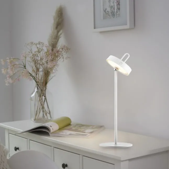 LED Tischlampe weiß Akku Touchdimmer spritzwassergeschützt USB