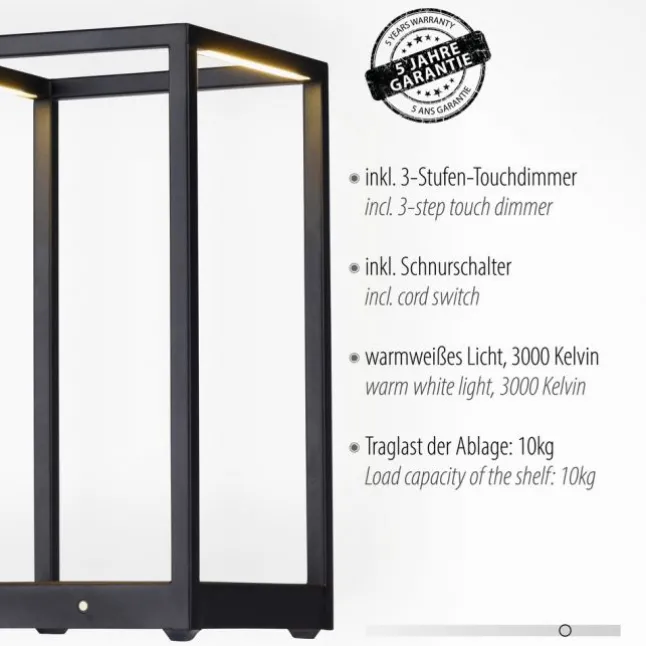 LED Tischleuchte CONNI schwarz, warmweiß, dimmbar, Innenleuchte