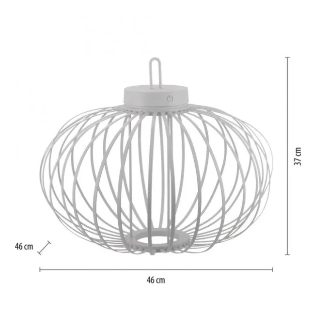 LED Tischleuchte D=46cm weiß Akkulampe USB IP44 dimmbar per Touch
