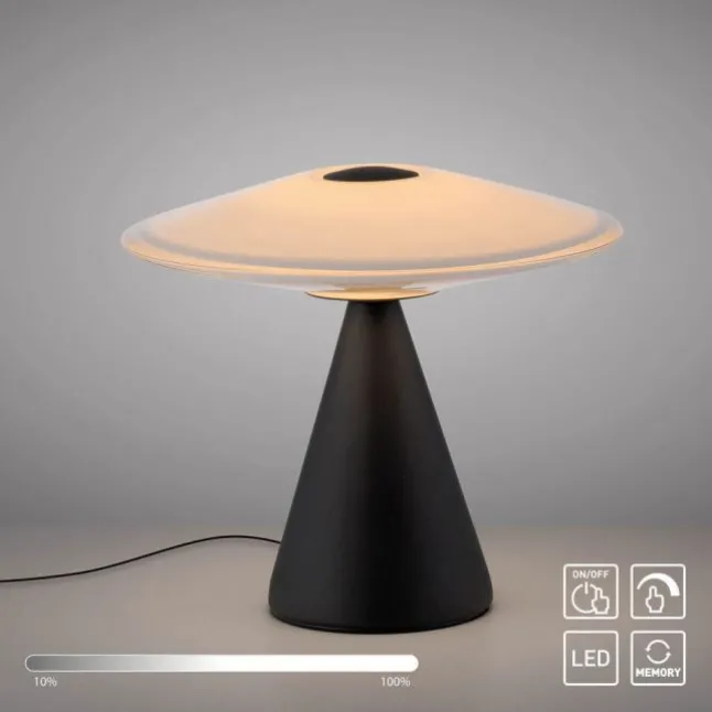 LED Tischleuchte ELIPSA, schwarz, Touchdimmer, Memoryfunktion