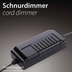 LED Tischleuchte Kaffee Farbe dimmbar per Schnurdimmer Rauchglas