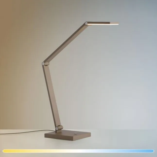 LED Tischleuchte SAMSKY, bronce, dimmbar, Touchdimmer, höhenverstellbar, Memoryfunktion