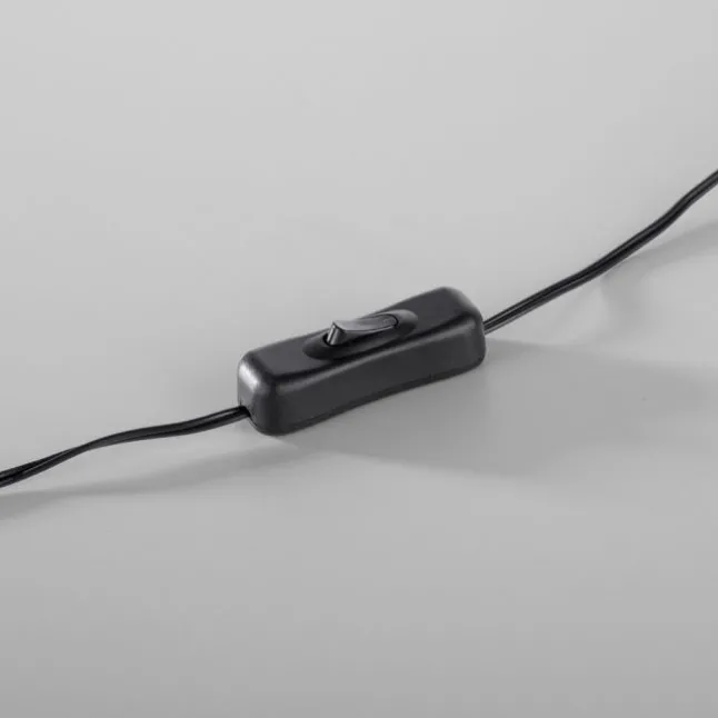 LED Tischleuchte silber ring minimalistisch Schnurschalter Beistellampe