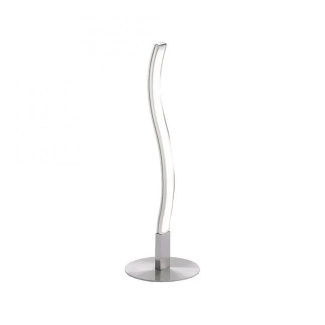 LED-Tischleuchte, stahl, Wellenform, modern, blendfrei, 30cm hoch