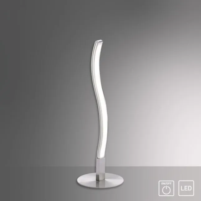 LED-Tischleuchte, stahl, Wellenform, modern, blendfrei, 30cm hoch