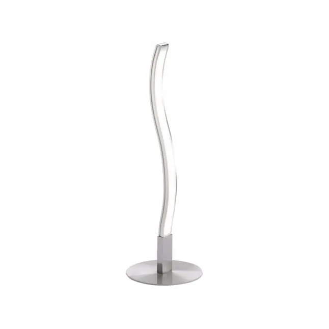 LED-Tischleuchte, stahl, Wellenform, modern, blendfrei, 30cm hoch