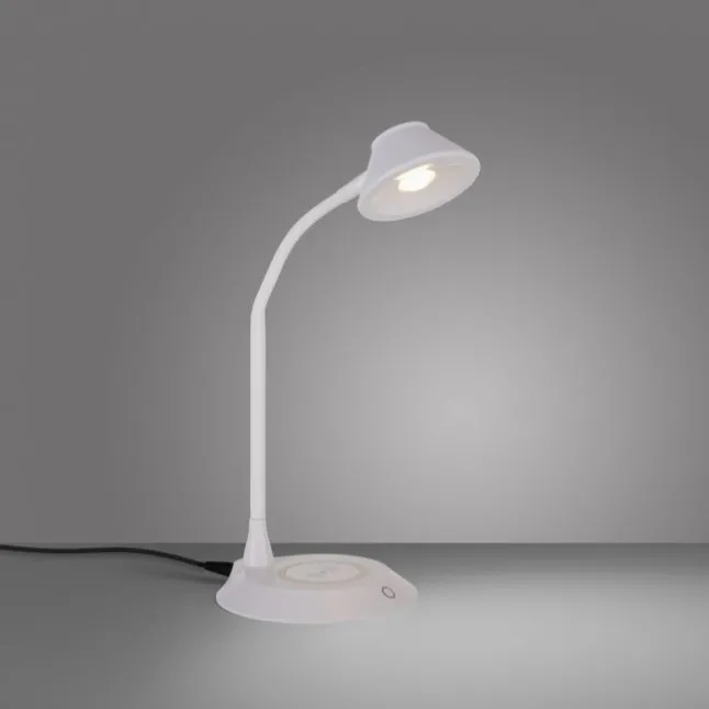 LED Tischleuchte weiß Handy Ladefunktion Touchdimmer flexibel drehbar