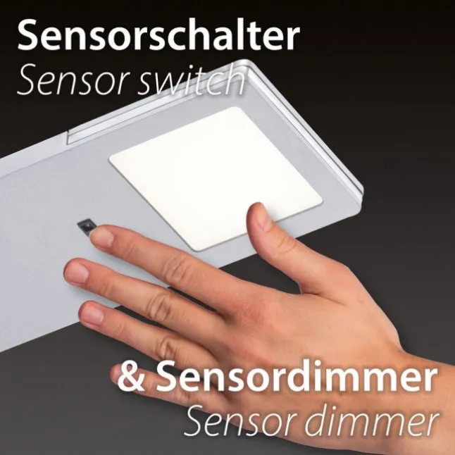 LED-Unterbauleuchten, 2er Set, Aluminium, warmweiß, Sensorschalter, modern