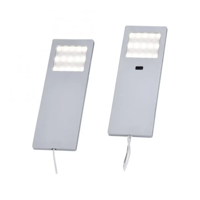 LED-Unterbauleuchten, 2er Set, Aluminium, warmweiß, Sensorschalter, modern