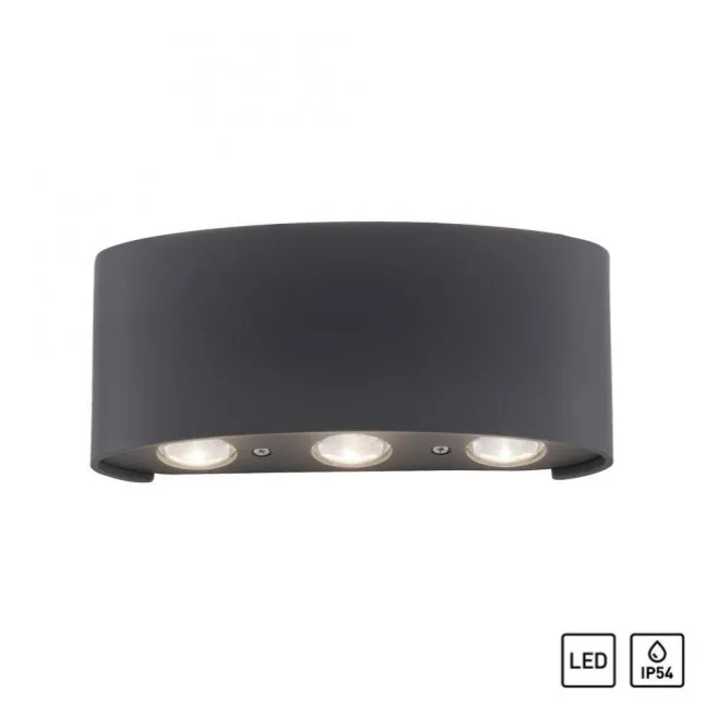 LED Wandlampe 6 flammig anthrazit farbig Außenlampe Innenlampe dekorativ