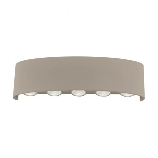 LED Wandleuchte CARLO, sandfarben, IP54, Lichtkegel nach oben und unten