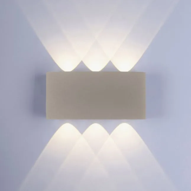LED Wandleuchte CARLO, sandfarben, IP54, Up-&Downlight,