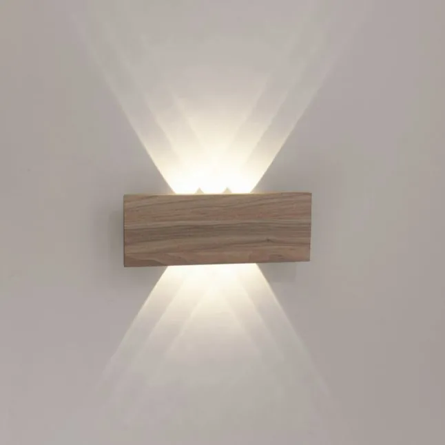 LED-Wandleuchte, holz, 1-flammig, IP20, warmweiß, 3000K