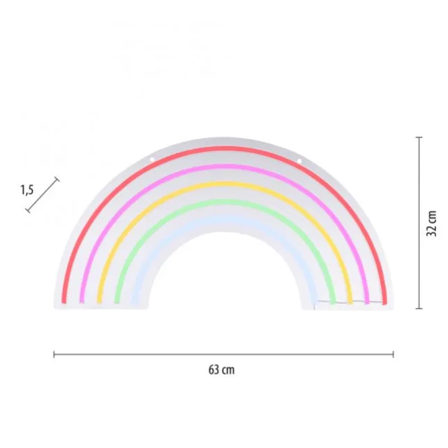 LED Wandleuchte Regenbogen mehrfarbig USB Schnurschalter dekorativ