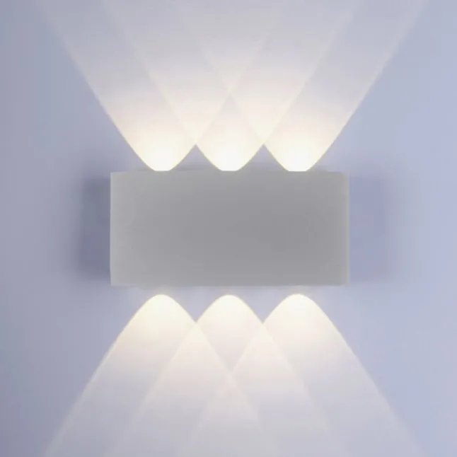 LED-Wandleuchte, silberfarben, halbrund, 6-flammig, warmweiße Lichtfarbe
