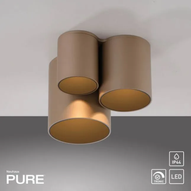 Paul Neuhaus LED Deckenleuchte PURE Point, bronce, Indoor dimmbar