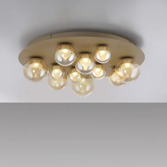 Paul Neuhaus LED Deckenleuchte PURE Popup, bronce, dimmbar, Funk-FB, Memoryfunktion