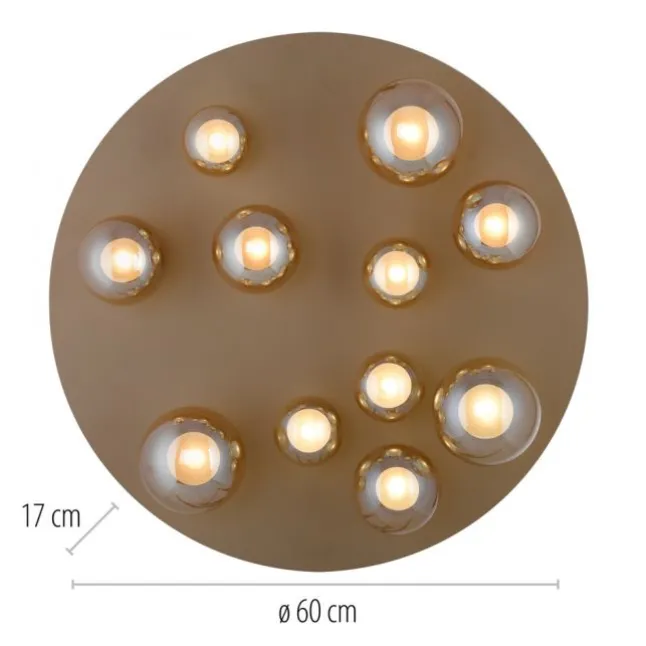 Paul Neuhaus LED Deckenleuchte PURE Popup, bronce, dimmbar, Funk-FB, Memoryfunktion