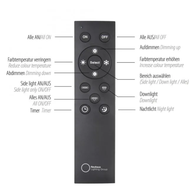 Paul Neuhaus LED Deckenleuchte PURE Lines Spot oak/graphite dimmbar CCT drehbar
