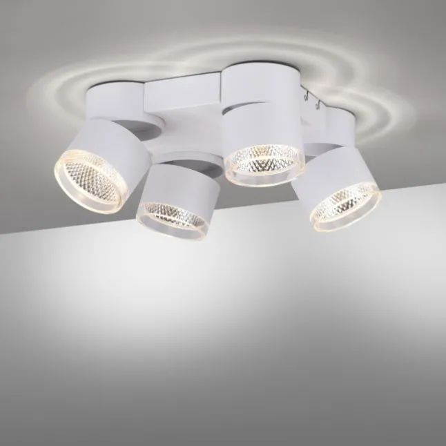 Paul Neuhaus LED Deckenleuchte PURE Nola weiß 4 flammig drehbar dimmbar
