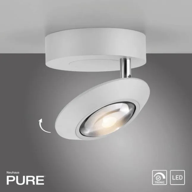 Paul Neuhaus LED Deckenleuchte PURE Oculis, snow, Tronicdimmer, dreh+schwenkbar