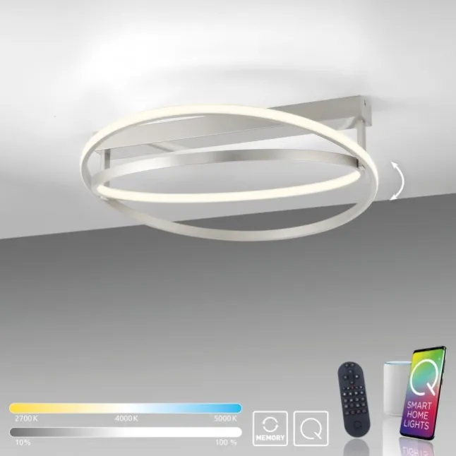 Paul Neuhaus LED Deckenleuchte Q-BELUGA silber dimmbar Smart Home