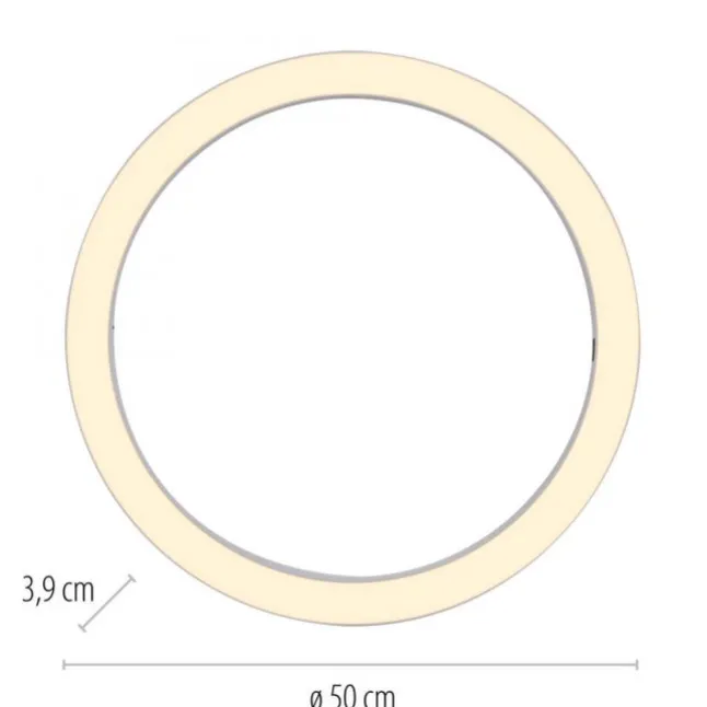 Paul Neuhaus LED Deckenleuchte PURE Lines Round, snow ,dimmbar, Funk-FB, Memory,funktion