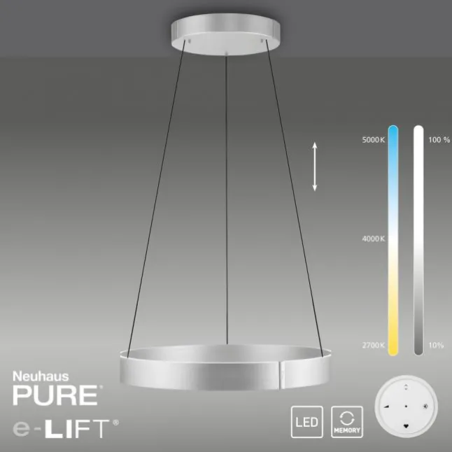 Paul Neuhaus LED Pendelleuchte PURE E-Clipse stone (alu) elektrisch