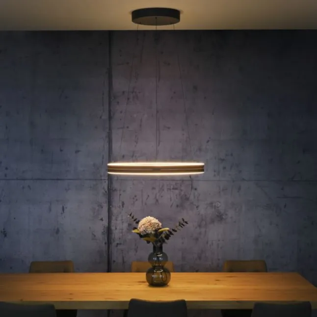 Paul Neuhaus LED Pendelleuchte PURE E-Loop oak/ black pearl elektrisch