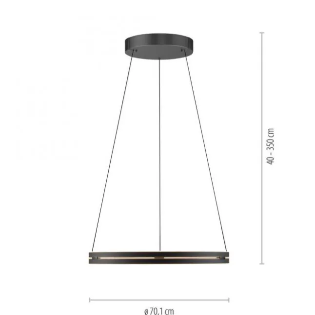 Paul Neuhaus LED Pendelleuchte PURE E-Loop oak/ black pearl elektrisch