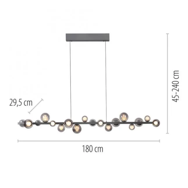 Paul Neuhaus LED Pendelleuchte PURE E-Popup,platin (grau), elektrisch höhenverstellb., dimmbar