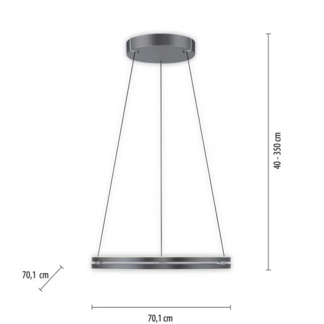 Paul Neuhaus LED Pendelleuchte PURE E-Loop mystic grey (grau) elektrisch