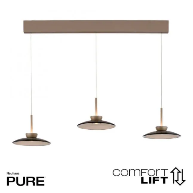 Paul Neuhaus LED Pendelleuchte PURE Moon bronce 3 flammig Lift dimmbar
