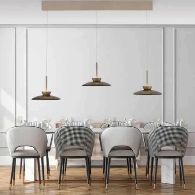 Paul Neuhaus LED Pendelleuchte PURE Moon bronce 3 flammig Lift dimmbar